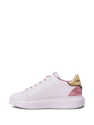 Shop Karl Lagerfeld Kapri Kushion Lace-up Sneakers In White