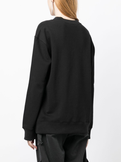 Shop We11 Done Logo-patch Cotton Sweatshirt In Black