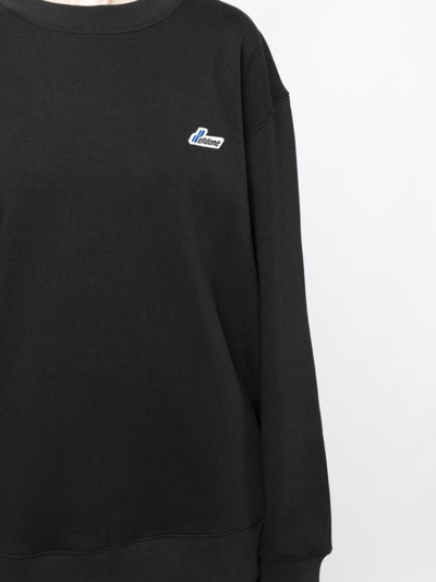 Shop We11 Done Logo-patch Cotton Sweatshirt In Black