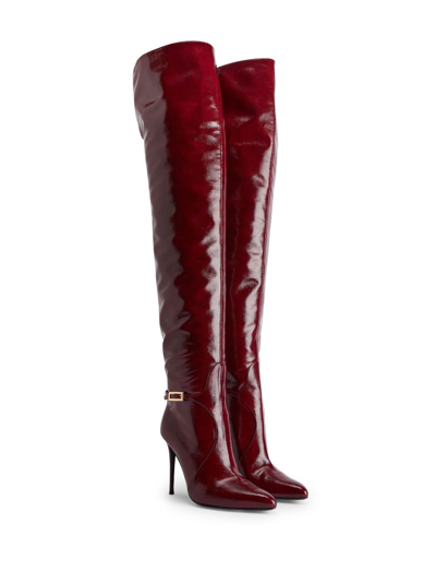 Shop Giuseppe Zanotti Frannie 105mm Patent-leather Boot In Red