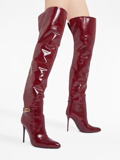 Shop Giuseppe Zanotti Frannie 105mm Patent-leather Boot In Red