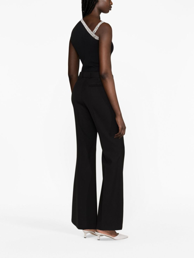 Karl Lagerfeld Faux-pearl One-shoulder Top In Black