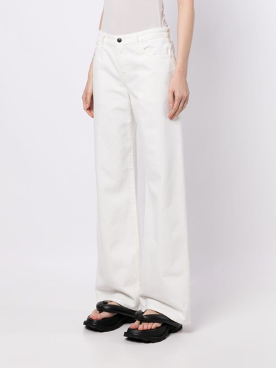 Shop The Row Eglitta Low-rise Cotton Trousers In White