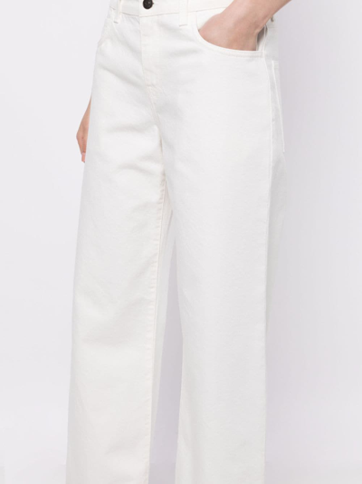 Shop The Row Eglitta Low-rise Cotton Trousers In White