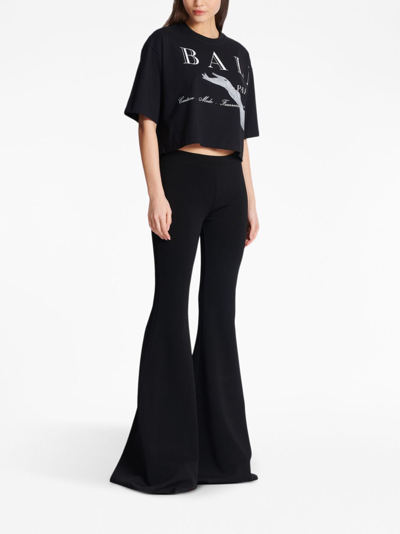 Shop Balmain Jolie- Madame Print T-shirt In Black