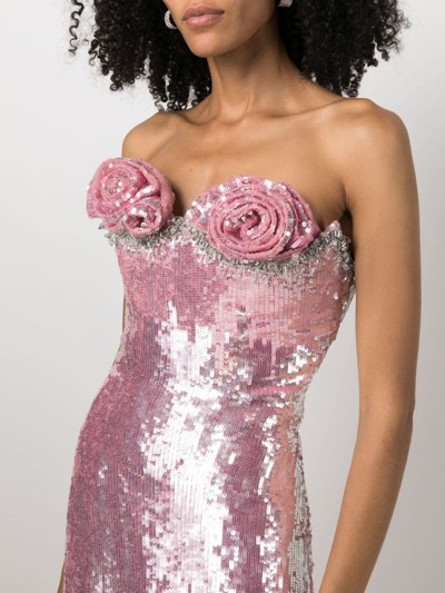 Shop Cristina Savulescu Marilyn Sequin-embellished Minidress In Pink