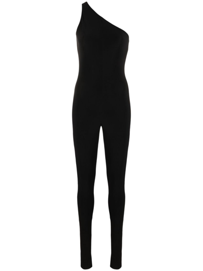 Shop Norma Kamali One-shoulder Jumpsuit In Black