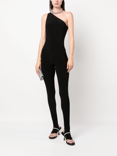 Shop Norma Kamali One-shoulder Jumpsuit In Black