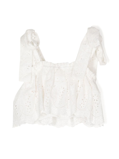 Shop Marlo Alegra Broderie-anglaise Top In White