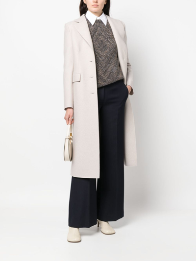 Harris Wharf London Single-breasted Virgin Wool Coat In Neutrals