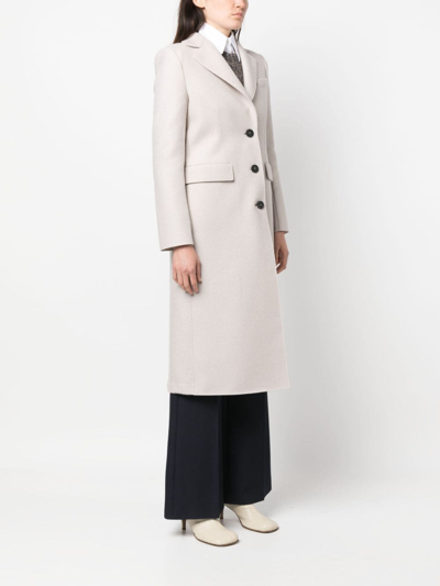 Harris Wharf London Single-breasted Virgin Wool Coat In Neutrals