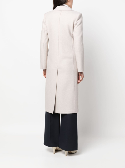 Harris Wharf London Single-breasted Virgin Wool Coat In Neutrals
