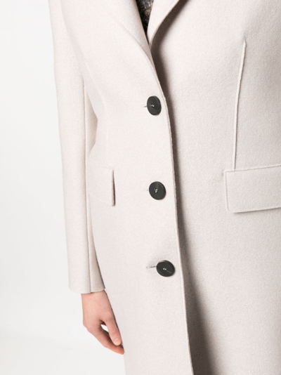 Harris Wharf London Single-breasted Virgin Wool Coat In Neutrals