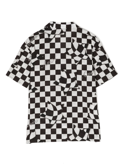 Shop Amiri Check-pattern Cotton Shirt In White