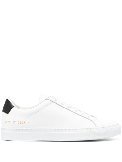 Shop Common Projects Retro Leather Sneakers In White