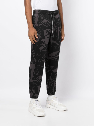 Shop Aape By A Bathing Ape Graphic-print Tapered Trousers In Black