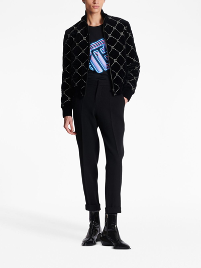Balmain Straight Cropped Trousers In Black