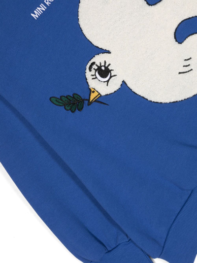 Shop Mini Rodini X Wrangler Peace Dove-motif Sweatshirt In Blue