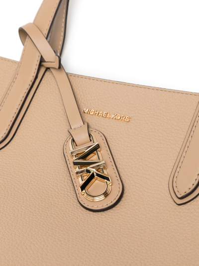 Michael Kors Eliza Extra-large Pebbled Leather Reversible Tote Bag In Brown