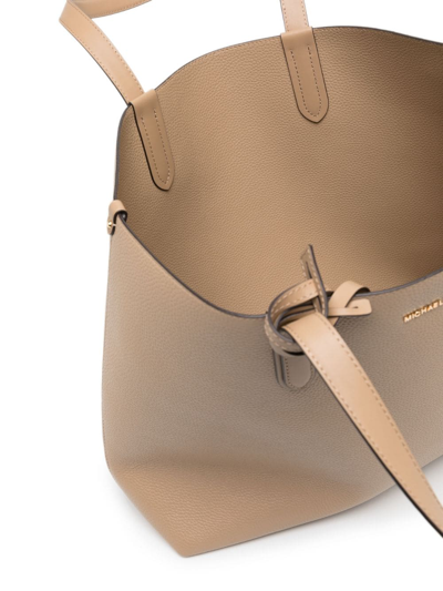 Michael Kors Eliza Extra-large Pebbled Leather Reversible Tote Bag In Brown