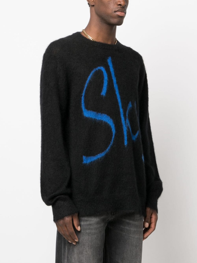 Shop Blue Sky Inn Logo-print Crew-neck Jumper In Black