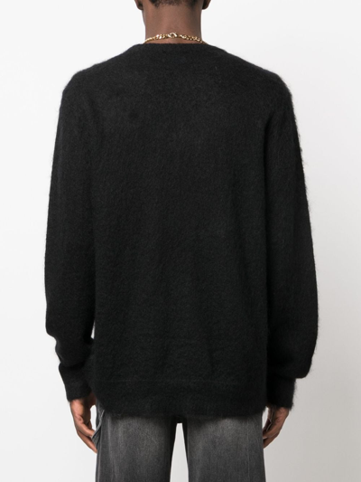 Blue Sky Inn Logo-jacquard Knitted Hoodie In Black