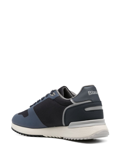 Shop Blauer Logo-patch Lace-up Sneakers In Blue