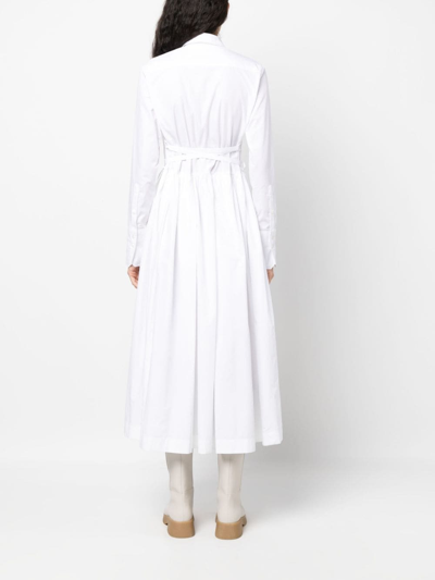 Shop Patou Cotton Shirt Dress In White