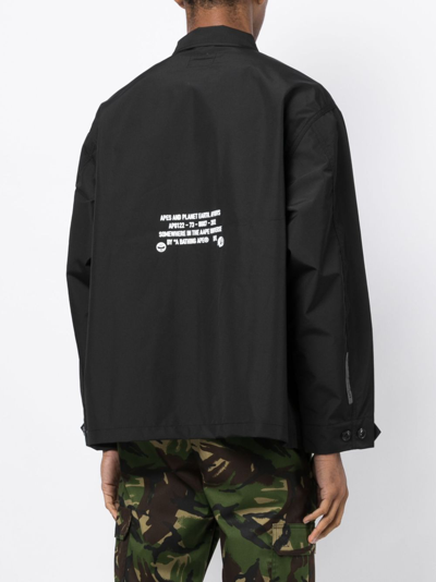 Shop Aape By A Bathing Ape Logo-print Multiple-pocket Jacket In Black