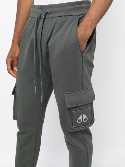 Shop Moose Knuckles Cargo-pockets Cotton Track Pants In Green