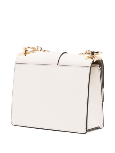 Shop Michael Kors Small Greenwich Leather Crossbody Bag In White