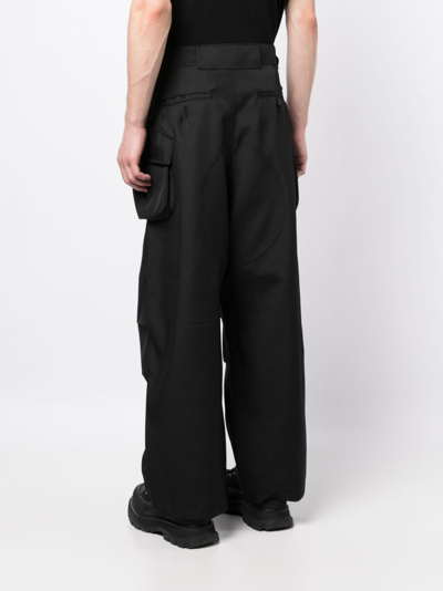 Shop Junya Watanabe Wide-leg Drop-crotch Trousers In Black