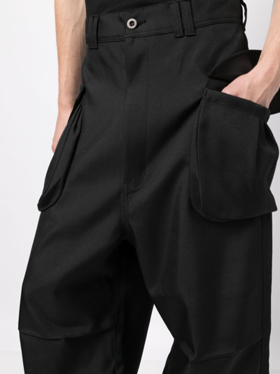 Shop Junya Watanabe Wide-leg Drop-crotch Trousers In Black