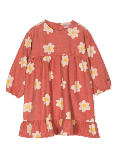 Shop Bobo Choses Floral-print Cotton Dress In Red