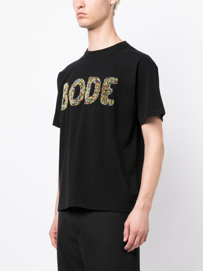 Bode Logo-embellished Cotton-jersey T-shirt In Black