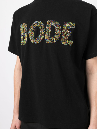 Bode Logo-embellished Cotton-jersey T-shirt In Black