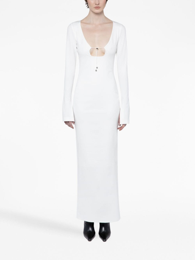 Shop 16arlington Long-sleeve Scoop-neck Maxi Dress In White