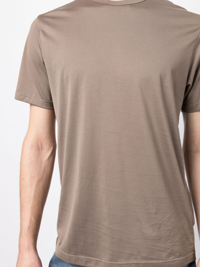 Shop Sunspel Crew-neck Cotton T-shirt In Brown