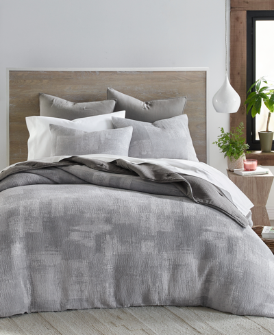 Shop Oake Drybrush Matelasse 3-pc. Duvet Cover Set, Full/queen, Created For Macy's In Charcoal