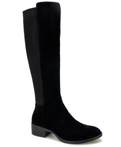 Kenneth Cole New York Riva Otk Womens Faux Leather Inside Zipper Over-the-knee Boots In Black