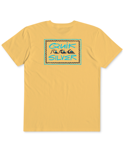 Shop Quiksilver Big Boys Quik Frame Regular-fit Logo T-shirt In Banana Cream
