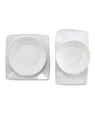Vietri Melamine Lastra 4-piece Serve Ware Set, Service For 3 In White
