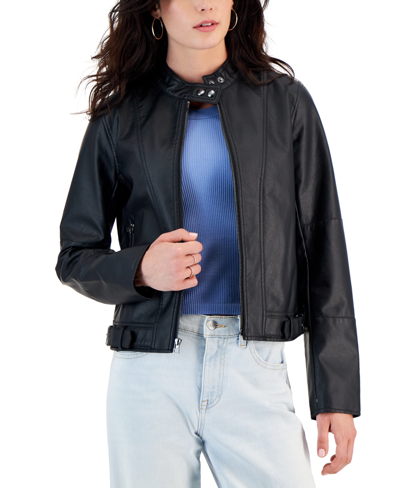 Juniors black leather clearance jacket