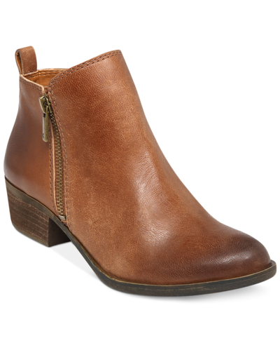 Shop Lucky Brand Women's Basel Ankle Booties In Toffee Leather