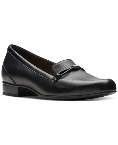 Shop Clarks Women's Juliet Shine Slip-on Loafers In Black Leat