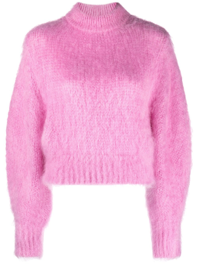 Shop Nina Ricci Puff-sleeve Sweater - Women's - Mohair/polyamide/wool In Pink