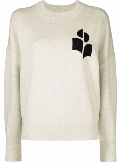 Shop Marant Etoile Grey Atlee Intarsia Sweater