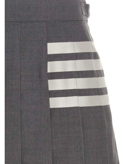 Shop Thom Browne 4 Bar Skirts Gray