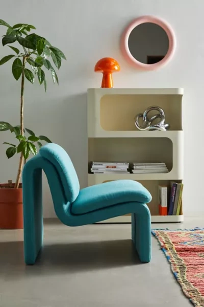 Shop Urban Outfitters Wally Curvature Chair In Aqua At