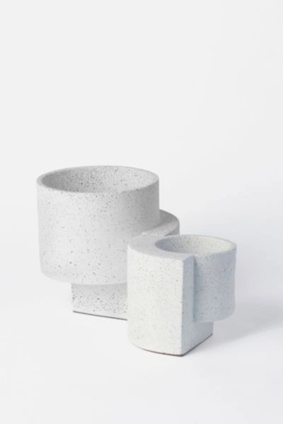 Tortuga Forma Concrete Terrazzo Planter - Set Of 2 In White At Urban Outfitters In White